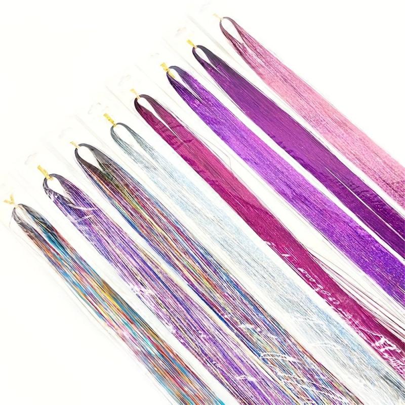 Tinsel Hair Extension Kit 12 Mixed Colors 38 cm 2400 Strands