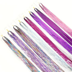 Tinsel Hair Extension Kit 12 Mixed Colors 38 cm 2400 Strands