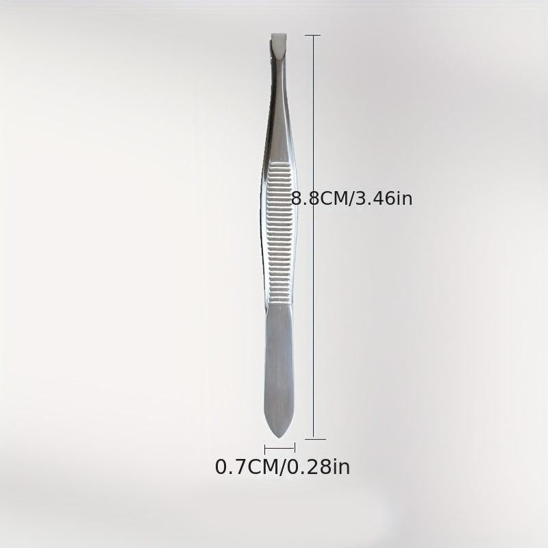 Slanted Stainless Steel Beauty Tweezers for Hair Removal and Shaping