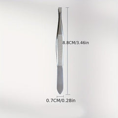 Slanted Stainless Steel Beauty Tweezers for Hair Removal and Shaping