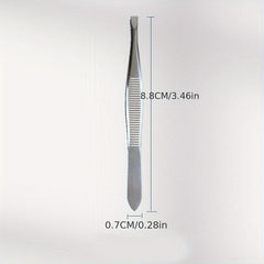 Slanted Stainless Steel Beauty Tweezers for Hair Removal and Shaping
