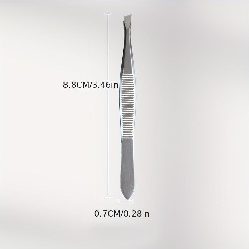 Slanted Stainless Steel Beauty Tweezers for Hair Removal and Shaping