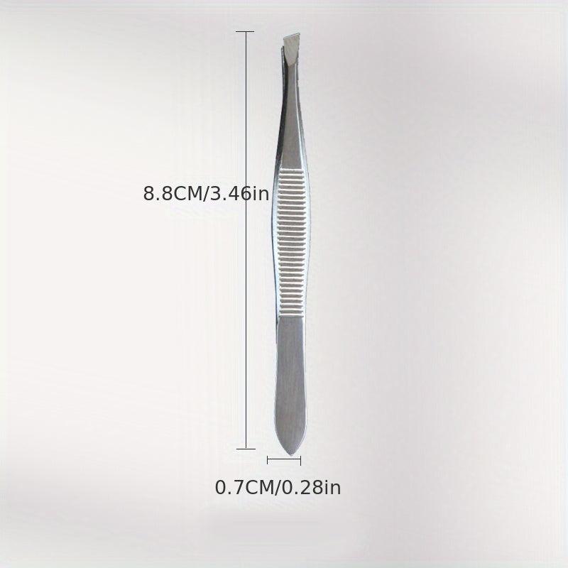 Slanted Stainless Steel Beauty Tweezers for Hair Removal and Shaping
