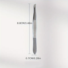 Slanted Stainless Steel Beauty Tweezers for Hair Removal and Shaping