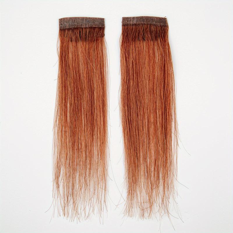 2pcs Human Hair Clip In Bangs Short Straight Neat Daily Wear Hair Extensions