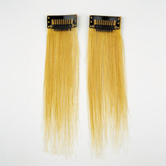 2pcs Human Hair Clip In Bangs Short Straight Neat Daily Wear Hair Extensions