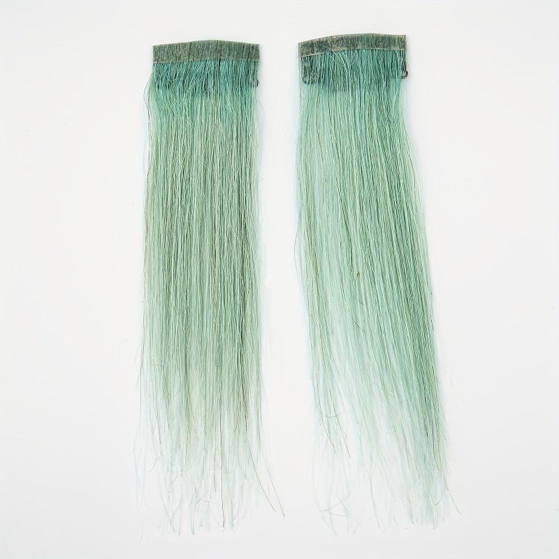 2pcs Human Hair Clip In Bangs Short Straight Neat Daily Wear Hair Extensions