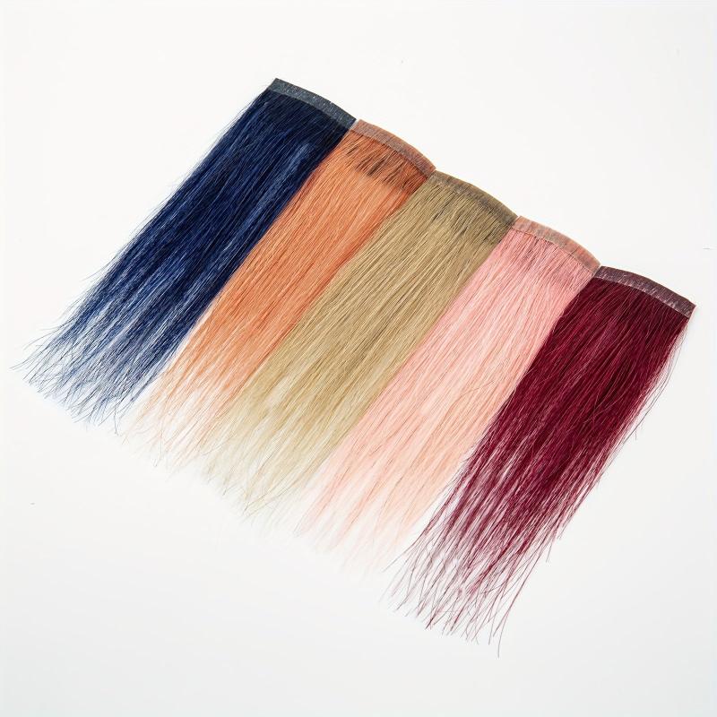 2pcs Human Hair Clip In Bangs Short Straight Neat Daily Wear Hair Extensions