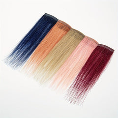 2pcs Human Hair Clip In Bangs Short Straight Neat Daily Wear Hair Extensions