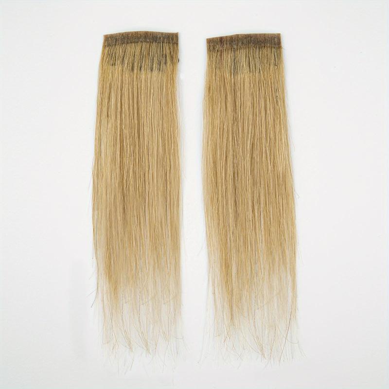 2pcs Human Hair Clip In Bangs Short Straight Neat Daily Wear Hair Extensions