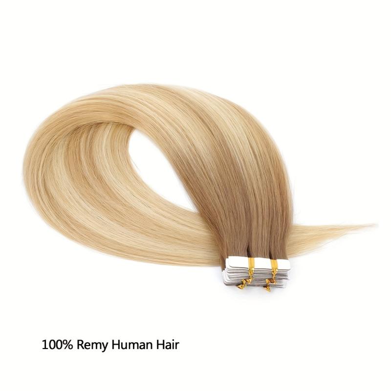 20pcs Ombre Tape In Straight Hair Extensions Human Hair Seamless Skin Weft