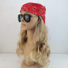 Retro Rocker Mullet Party Costume Wig Set