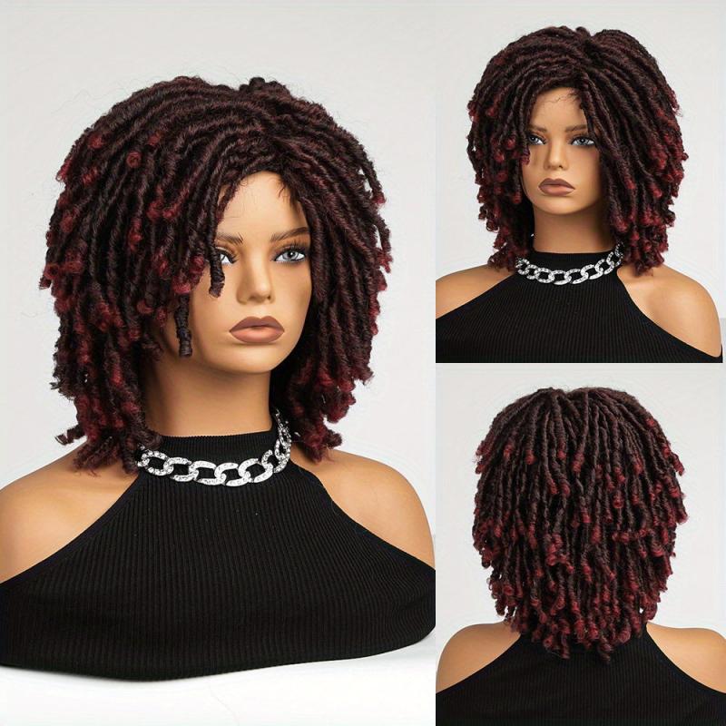 4 Cm Short Dreadlock Wigs Curly Afro Twist Hair Synthetic Fiber Wigs