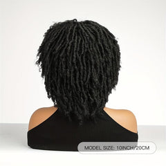 4 Cm Short Dreadlock Wigs Curly Afro Twist Hair Synthetic Fiber Wigs