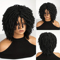 4 Cm Short Dreadlock Wigs Curly Afro Twist Hair Synthetic Fiber Wigs