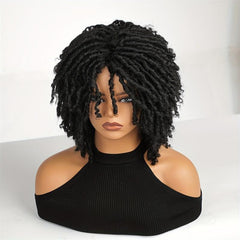 4 Cm Short Dreadlock Wigs Curly Afro Twist Hair Synthetic Fiber Wigs