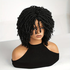 4 Cm Short Dreadlock Wigs Curly Afro Twist Hair Synthetic Fiber Wigs