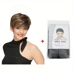 Wine Red Short Pixie Cut Wigs Short Straight Hair Wigs For Women