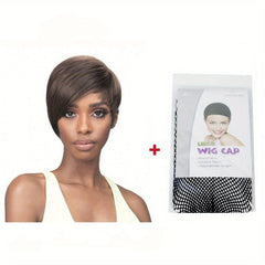 Wine Red Short Pixie Cut Wigs Short Straight Hair Wigs For Women