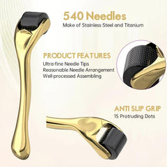 Titanium Microneedle Roller for Beard and Hair - 540 Needles