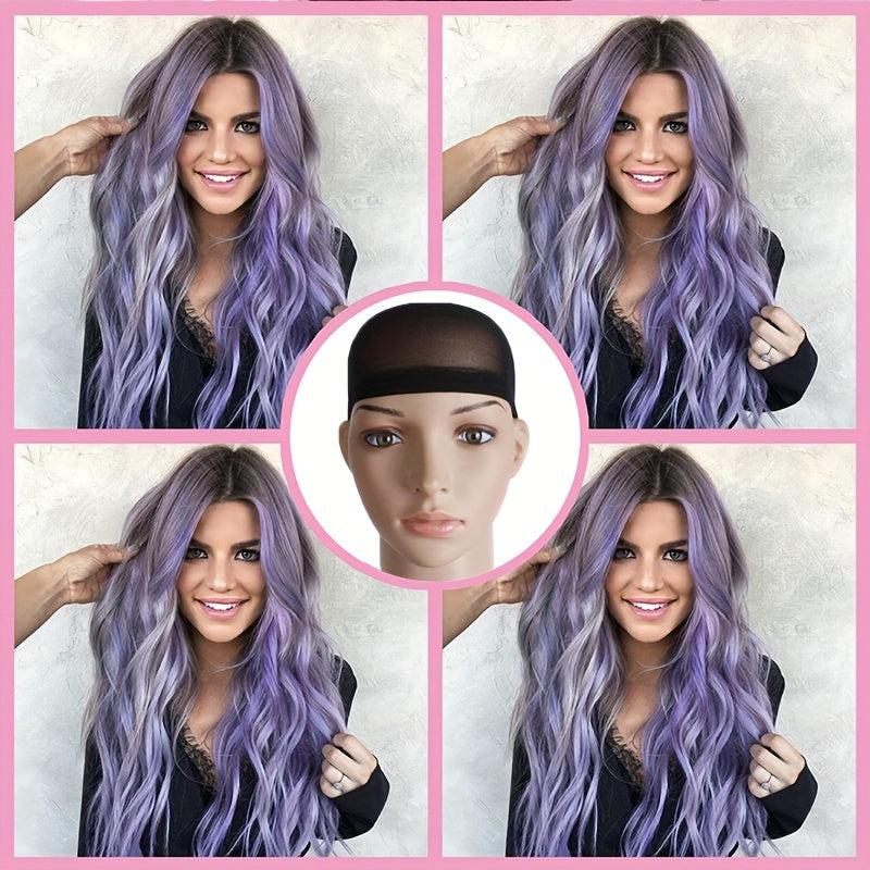 Long Straight Synthetic Wig in Green, Purple, Wine Red, Pink