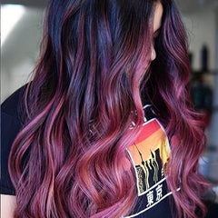 Long Straight Synthetic Wig in Green, Purple, Wine Red, Pink