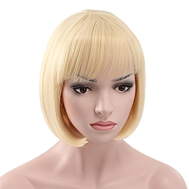 Short Bob Wig with Bangs Synthetic Replacement Hair Wigs for Daily Cosplay Party