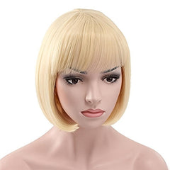 Short Bob Wig with Bangs Synthetic Replacement Hair Wigs for Daily Cosplay Party