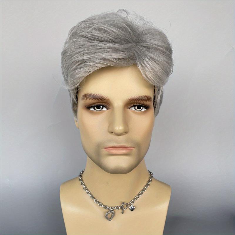 Short Straight Hair Wigs For Men Synthetic Daily Party Cosplay Use