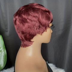 Blonde Layered Wigs With Bangs Synthetic Hair Replacement For Women