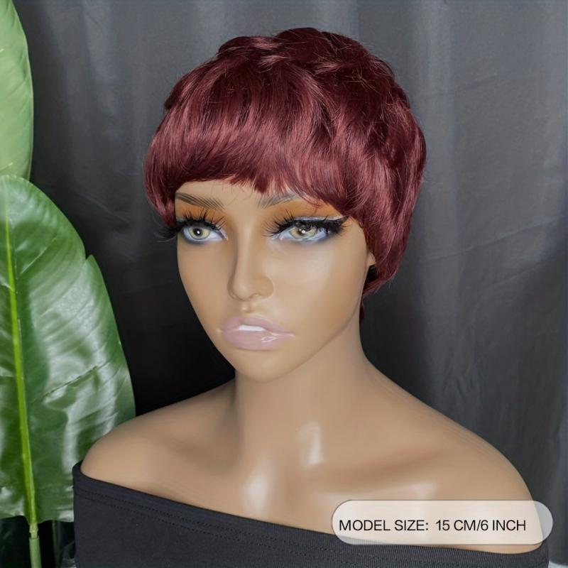 Blonde Layered Wigs With Bangs Synthetic Hair Replacement For Women