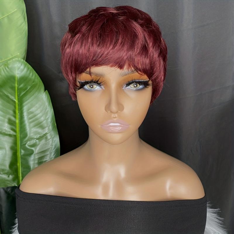 Blonde Layered Wigs With Bangs Synthetic Hair Replacement For Women