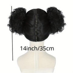 Cosplay Wig Straight Wig With Bangs 2 Ponytails Synthetic Wig