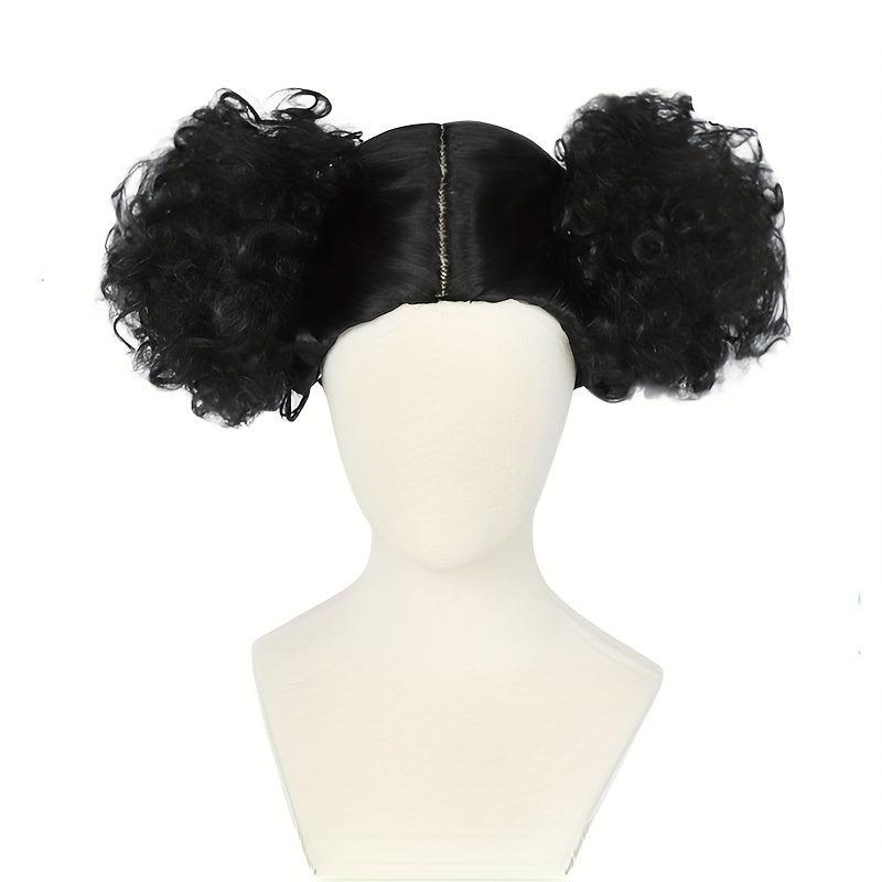 Cosplay Wig Straight Wig With Bangs 2 Ponytails Synthetic Wig
