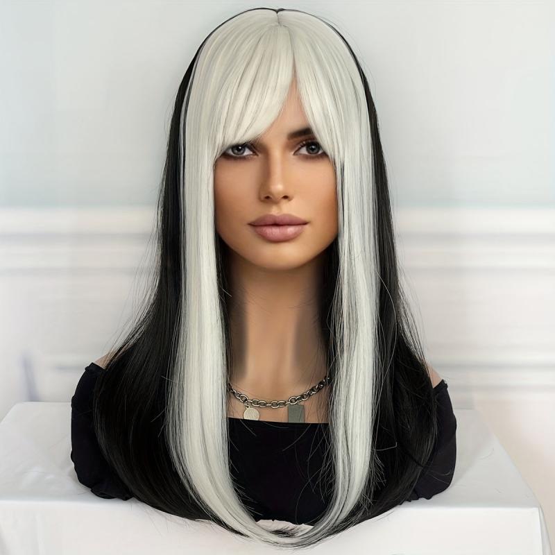 Straight Brown Blonde Two Tone Wig 22 Inch Long Honey Blonde With Fringe