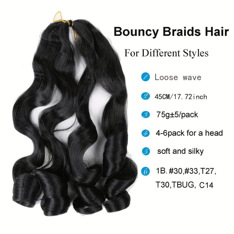 Ombre Braiding Hair Extensions Synthetic Loose Wave Curls for Women