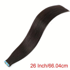 20pcs Tape In Hair Extensions Human Hair Brown Hair Extensions 2 Dark Brown