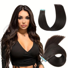 20pcs Tape In Hair Extensions Human Hair Brown Hair Extensions 2 Dark Brown