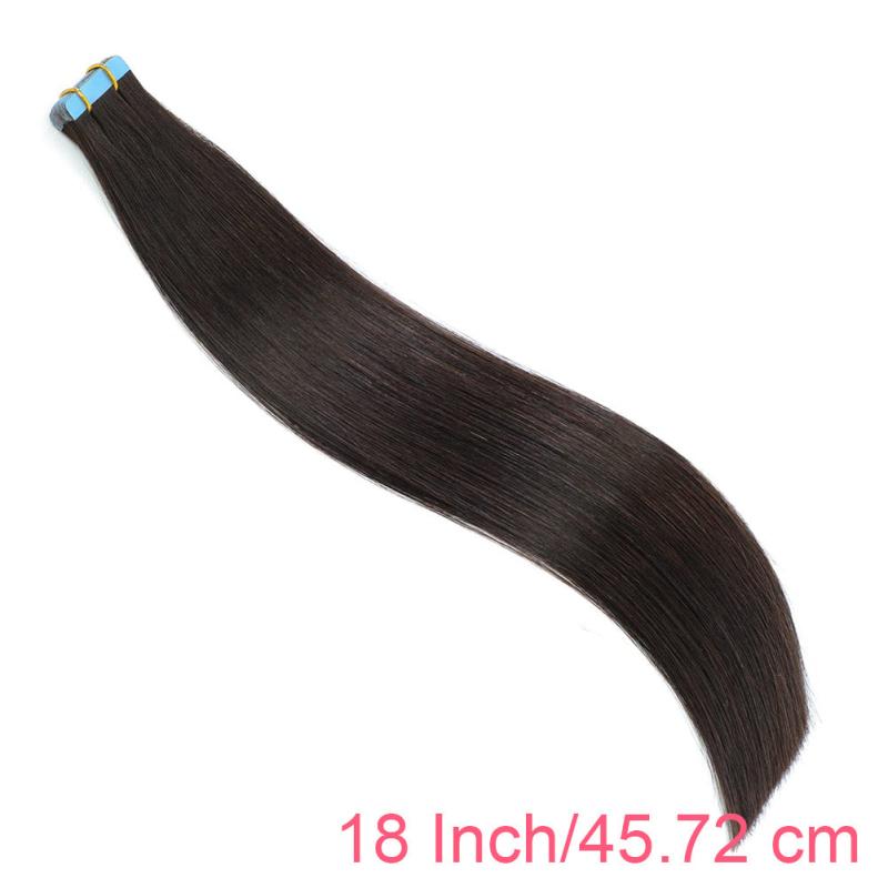 20pcs Tape In Hair Extensions Human Hair Brown Hair Extensions 2 Dark Brown