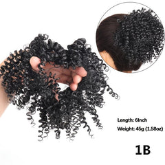 Messy Hair Bun Elastic Kinky Curly Hair Extension Short Synthetic Ponytail