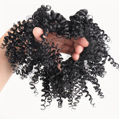 Messy Hair Bun Elastic Kinky Curly Hair Extension Short Synthetic Ponytail