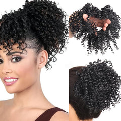 Messy Hair Bun Elastic Kinky Curly Hair Extension Short Synthetic Ponytail