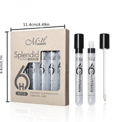 6-Piece Glossy & Nude Liquid Lipstick Set - Waterproof & Long-Lasting