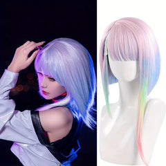 Rainbow Wig With Bangs Anime Cosplay Costume Hair Wigs