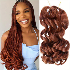 Synthetic Loose Wave Spiral Curls Crochet Hair Extensions Brown Orange 60 96 Cm
