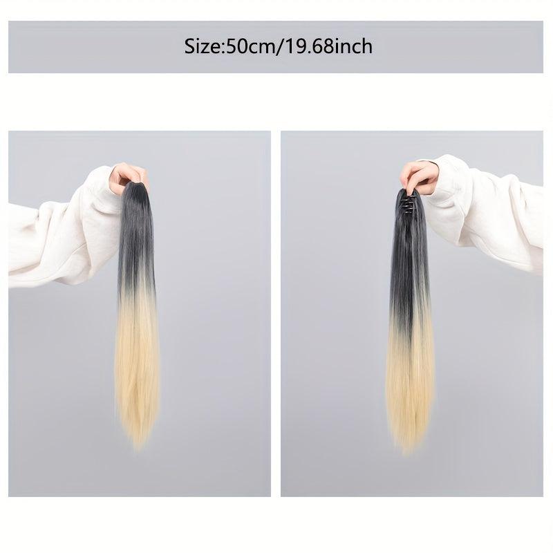 Ombre Blonde Long Straight Ponytail Extensions
