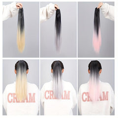 Ombre Blonde Long Straight Ponytail Extensions