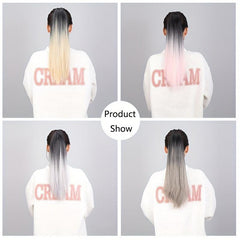 Ombre Blonde Long Straight Ponytail Extensions