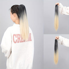 Ombre Blonde Long Straight Ponytail Extensions