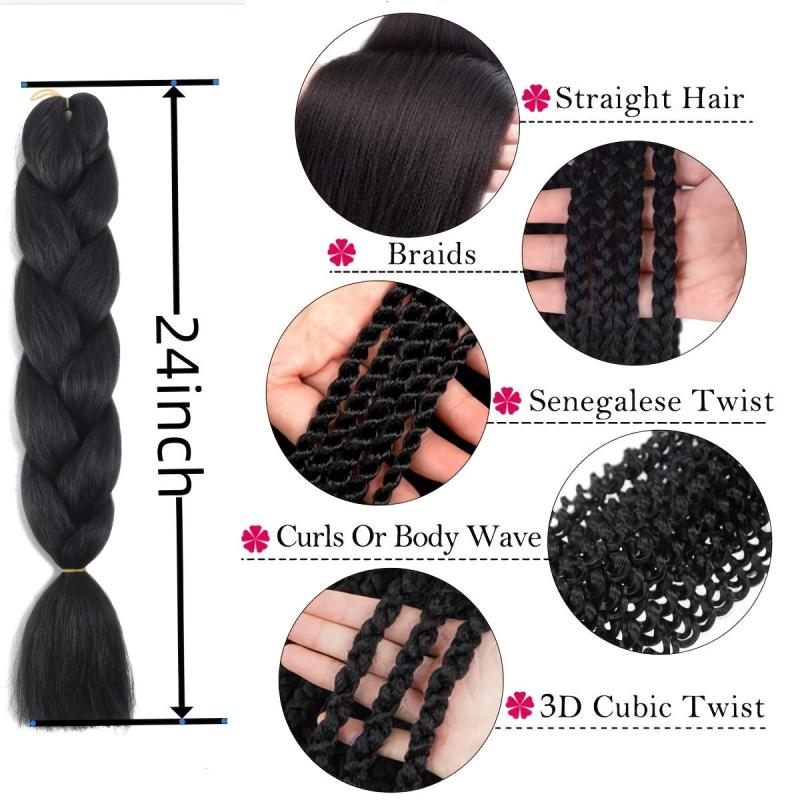 Ombre Rainbow Braiding Hair Extensions 5pcs Synthetic Fiber Jumbo Braiding Hair